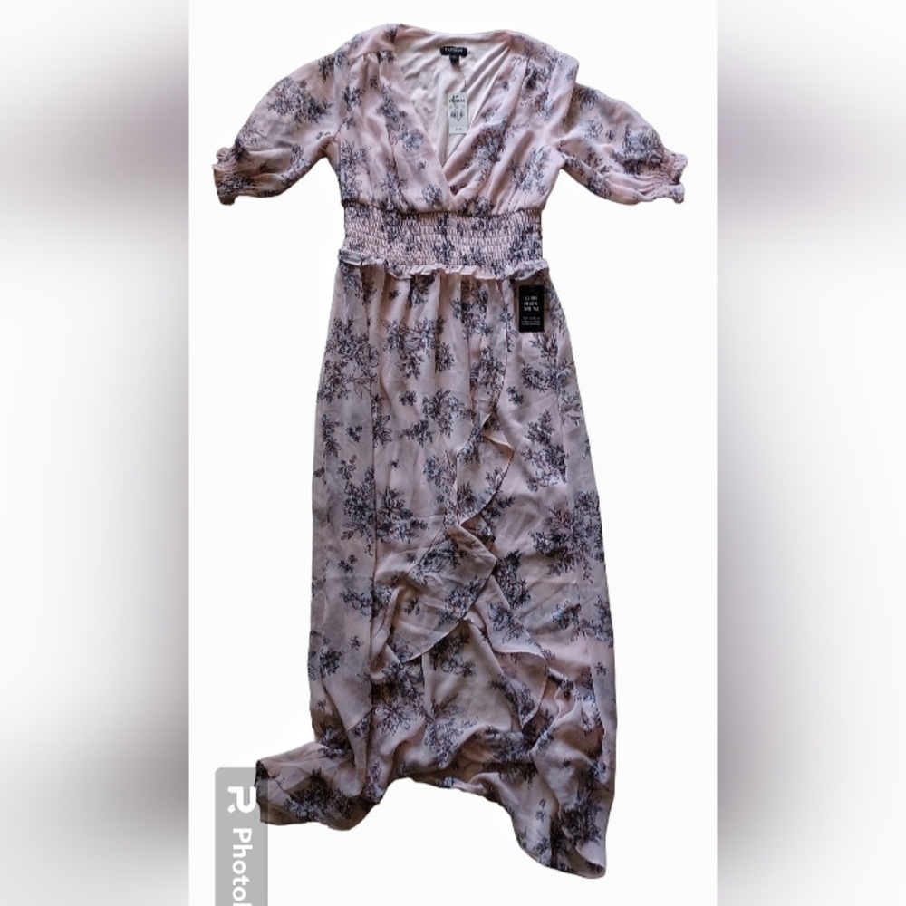 Express pink high low dress